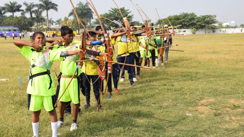 एकलव्य विद्यालयों की राज्य स्तरीय प्रतियोगिता का शुभारंभ……..बालक वर्ग 19 वर्ष की तीरंदाजी प्रतियोगिता के तीनों स्थानों पर दुर्ग संभाग