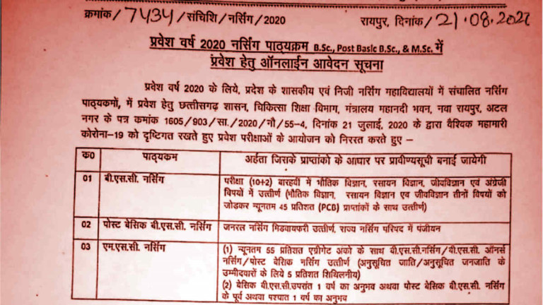 डॉ. राकेश गुप्ता ने सीएम बघेल को लिखा पत्र….बीएससी नर्सिंग में अजा, अजजा और ओबीसी को प्राप्तांक में छूट बहाल करने की मांग