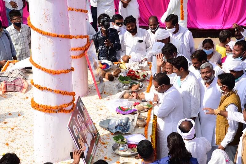 लोक स्वास्थ्य यांत्रिकी मंत्री गुरू रूद्रकुमार ने किया ‘जोड़ा जैतखाम‘ का लोकार्पण