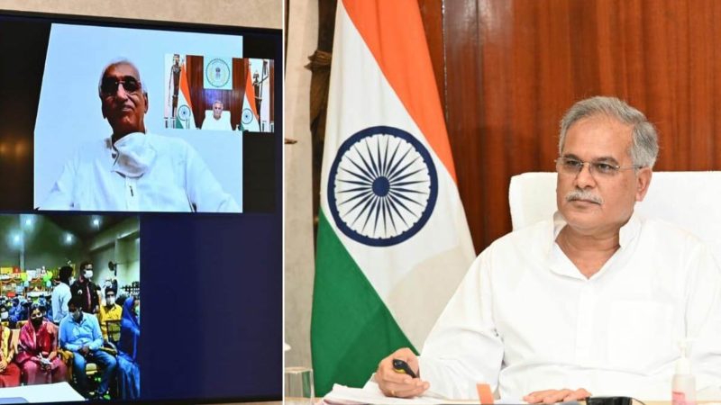 मुख्यमंत्री श्री बघेल ने ग्राम टेमरी में बिहान केफेटेरिया तथा बिहान बाजार और सेरीखेड़ी में कल्पतरू मल्टीयूटिलिटी सेंटर का किया ई-लोकार्पण