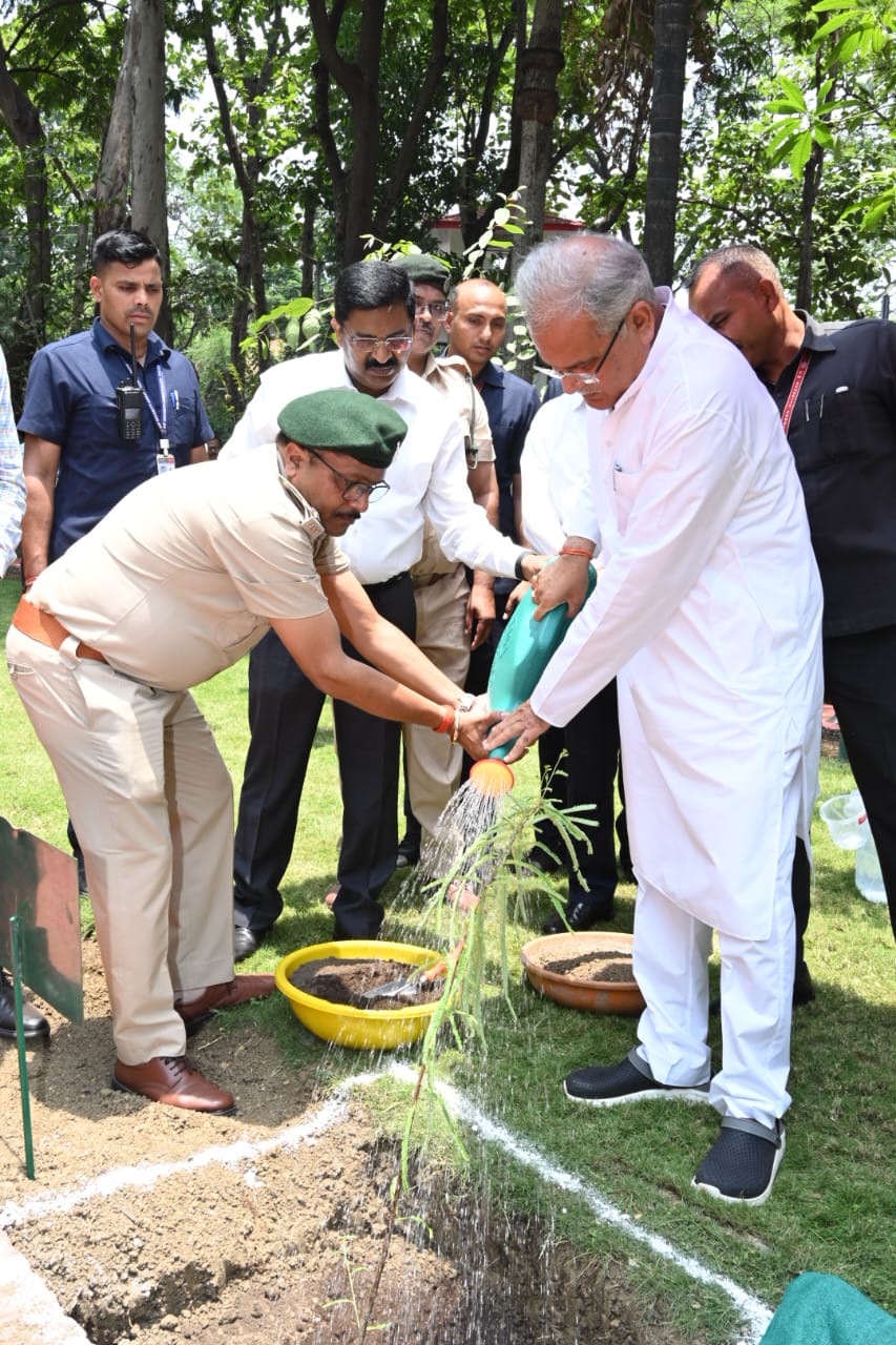 विश्व पर्यावरण दिवस: मुख्यमंत्री ने अपने निवास परिसर में रोपा आंवला का पौधा