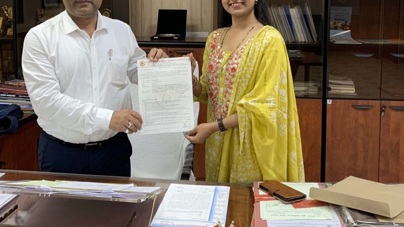 भारत में अपनी तरह का यह पहला अध्ययन है…प्रियंका बिस्सा व्यास को राजनीति विज्ञान में डॉक्टरेट डिग्री अवार्ड हुई