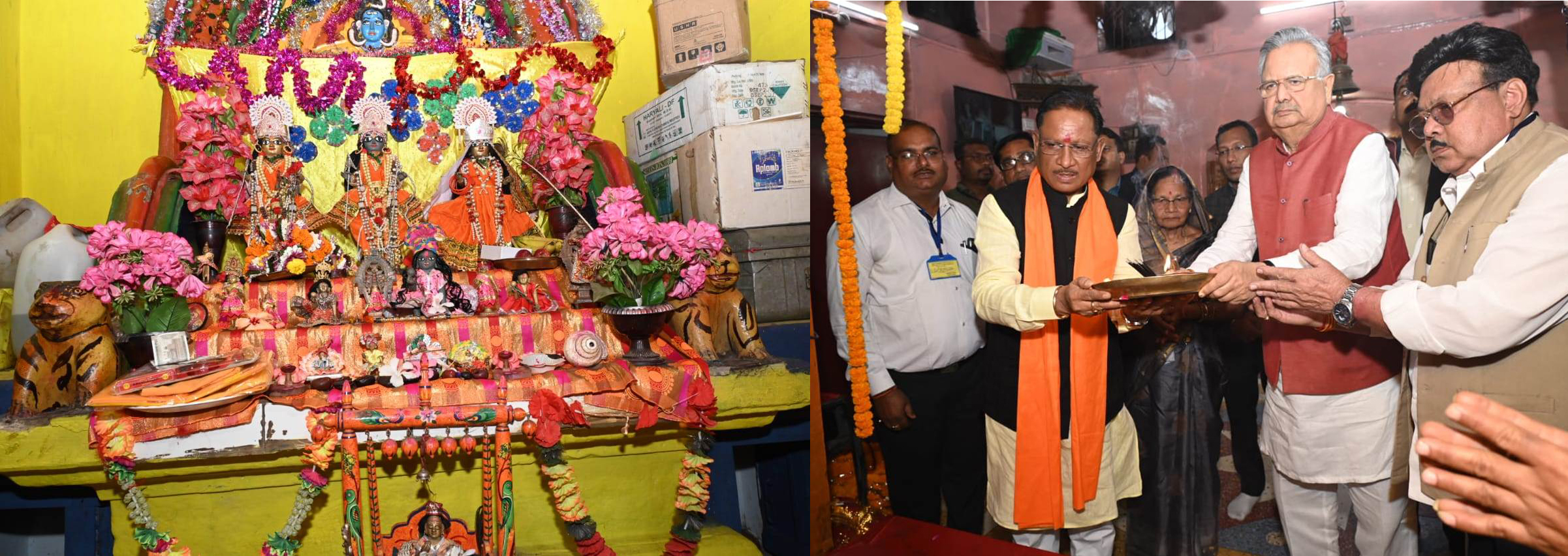 मुख्यमंत्री ने चंडी मंदिर तथा राम-जानकी मंदिर में पहुंचकर की पूजा अर्चना