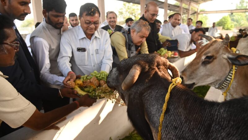 वाणिज्य और उद्योग एवं श्रम विभाग मंत्री श्री लखन लाल देवांगन ने नगपुरा स्थित गौशाला का किया उद्घाटन