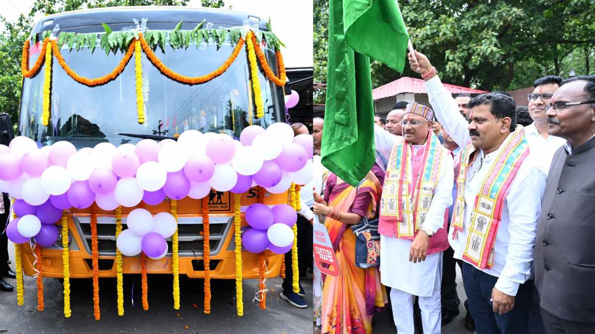 मुख्यमंत्री साय ने पुलिस परिवार के बच्चों के लिए किया बस सेवा शुभारंभ