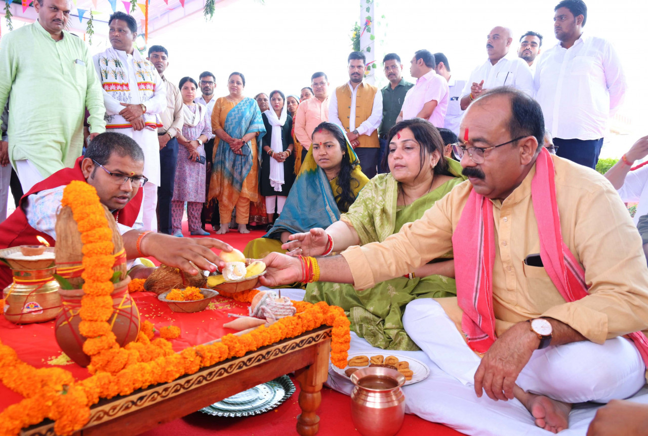 उप मुख्यमंत्री श्री अरुण साव के निवास पर हरेली की धूम